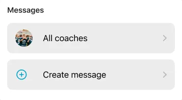 Skjermbilde fra prototypen: Coaches chat