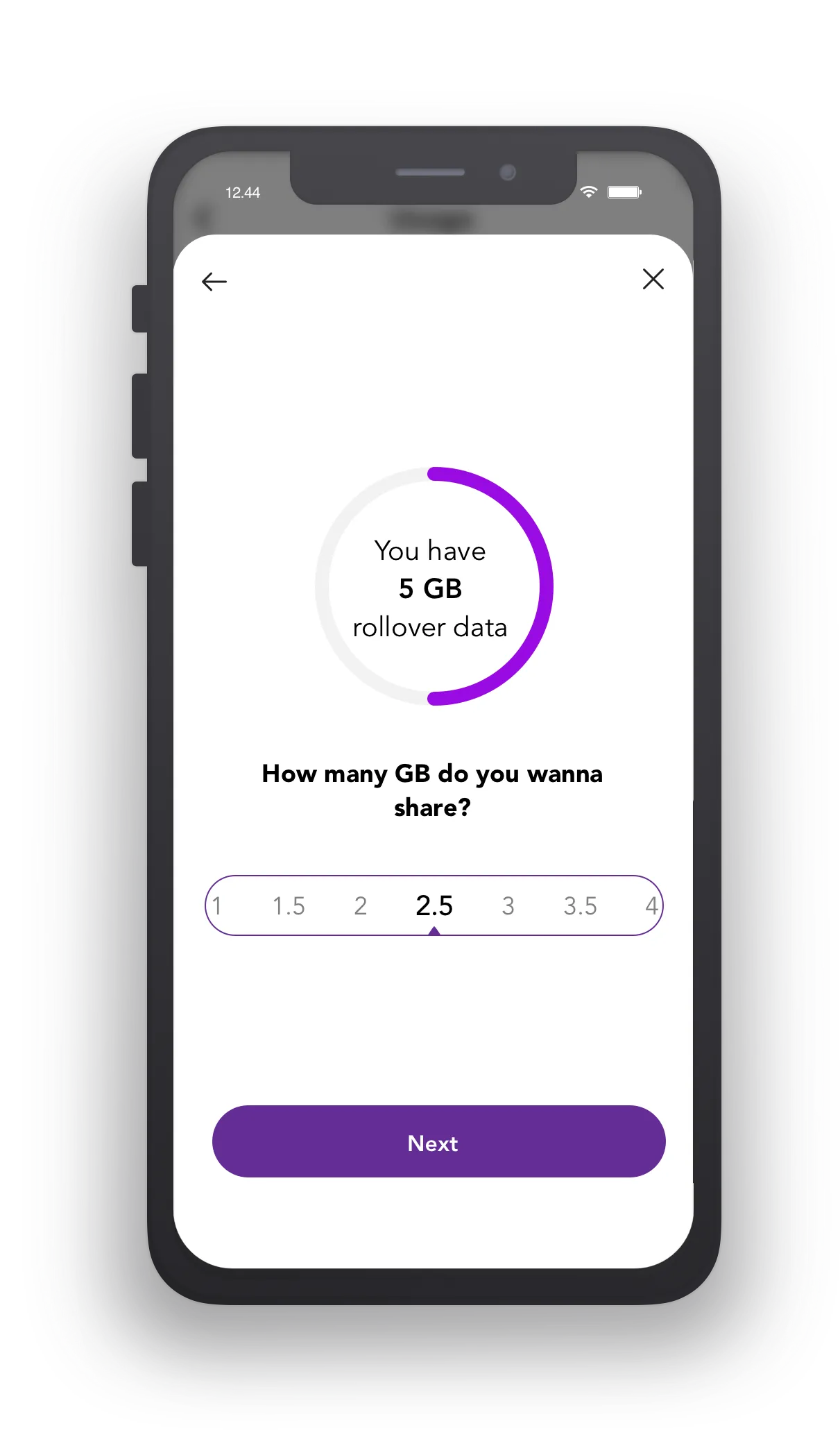 Velge hvor mye data man vil dele