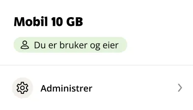 Ditt abonnement, med administrer