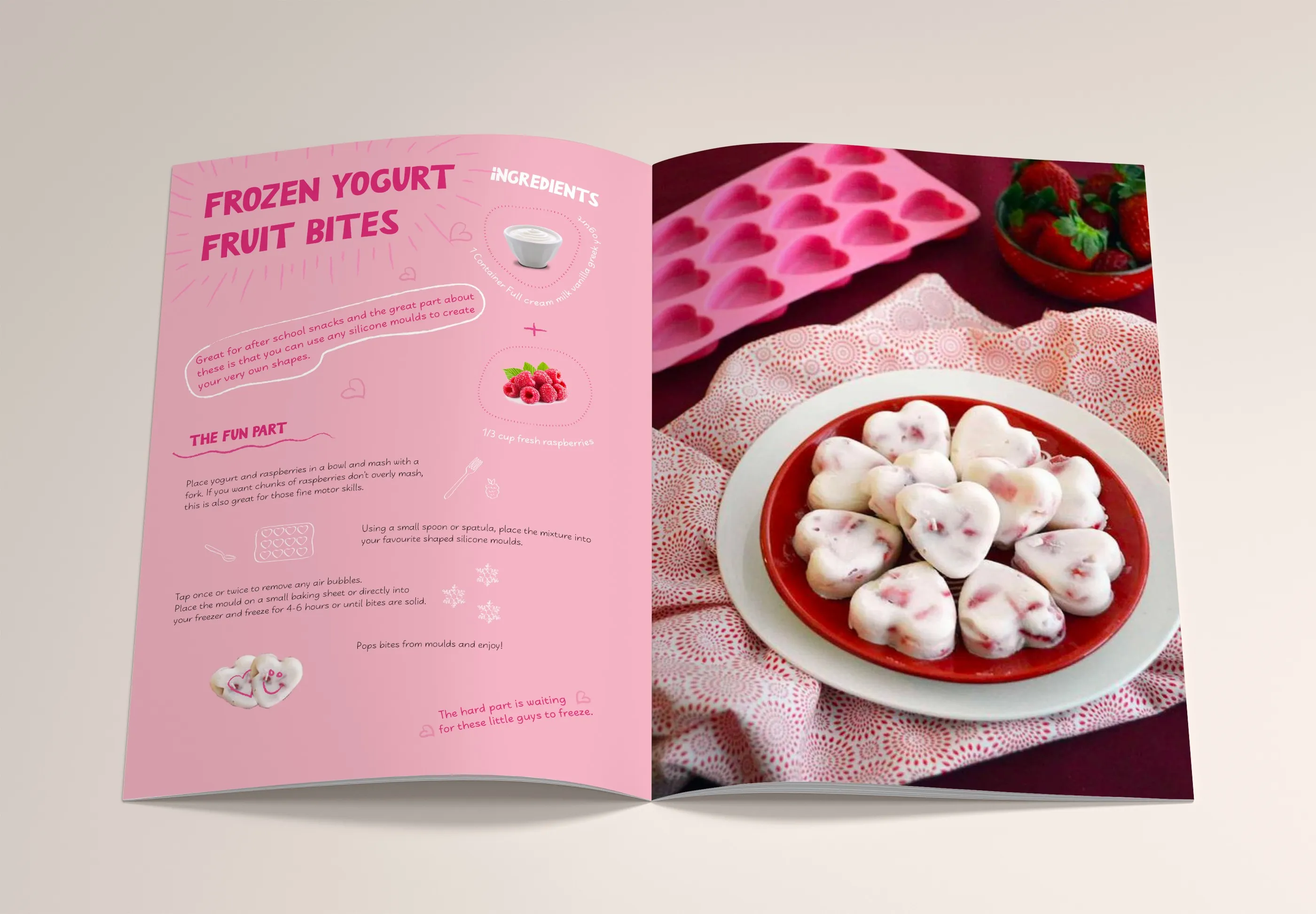 Oppskrift på frosne yoghurtbiter med frukt